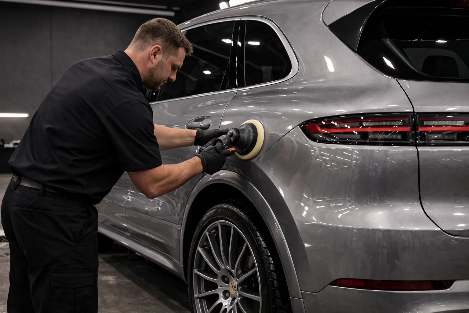 Single stage paint polishing to improve gloss and clarity